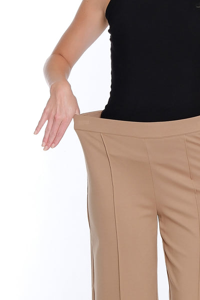 Ponte Wide Leg Crop Pant - Tan