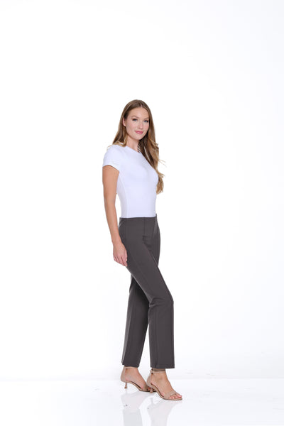 Stretch Ponte Pintuck Flare Leg Pant - Grey