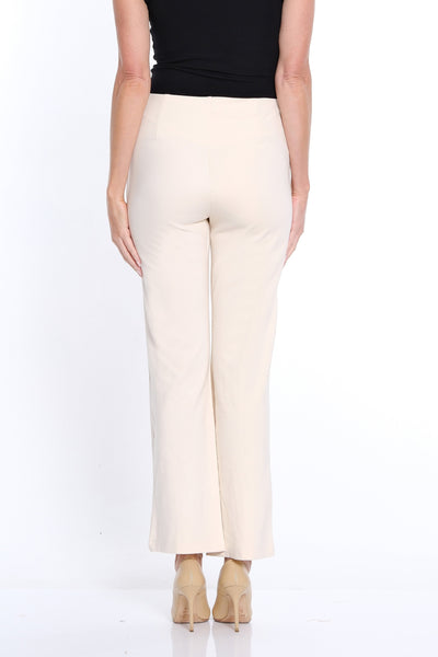 Stretch Ponte Pintuck Flare Leg Pant - Winter White