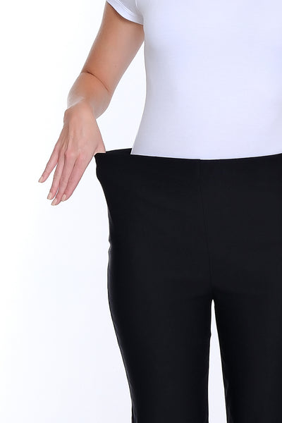 Pull-On Fine Line Twill Ankle Pant - Black