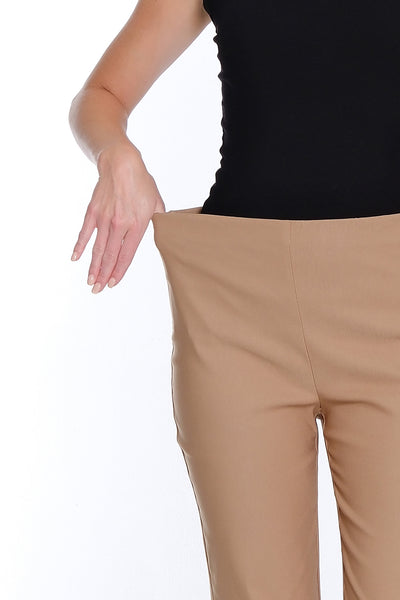 Pull-On Fine Line Twill Ankle Pant - Tan
