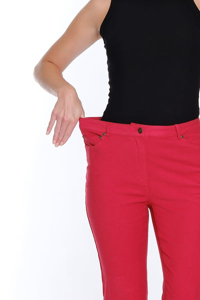 Silk Stretch Denim Ankle Jean - Chili Pepper