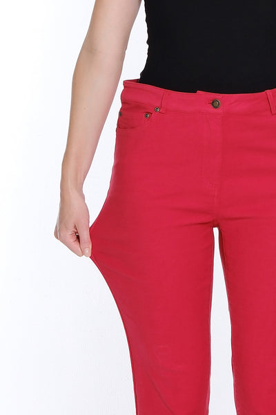 Silk Stretch Denim Ankle Jean - Chili Pepper