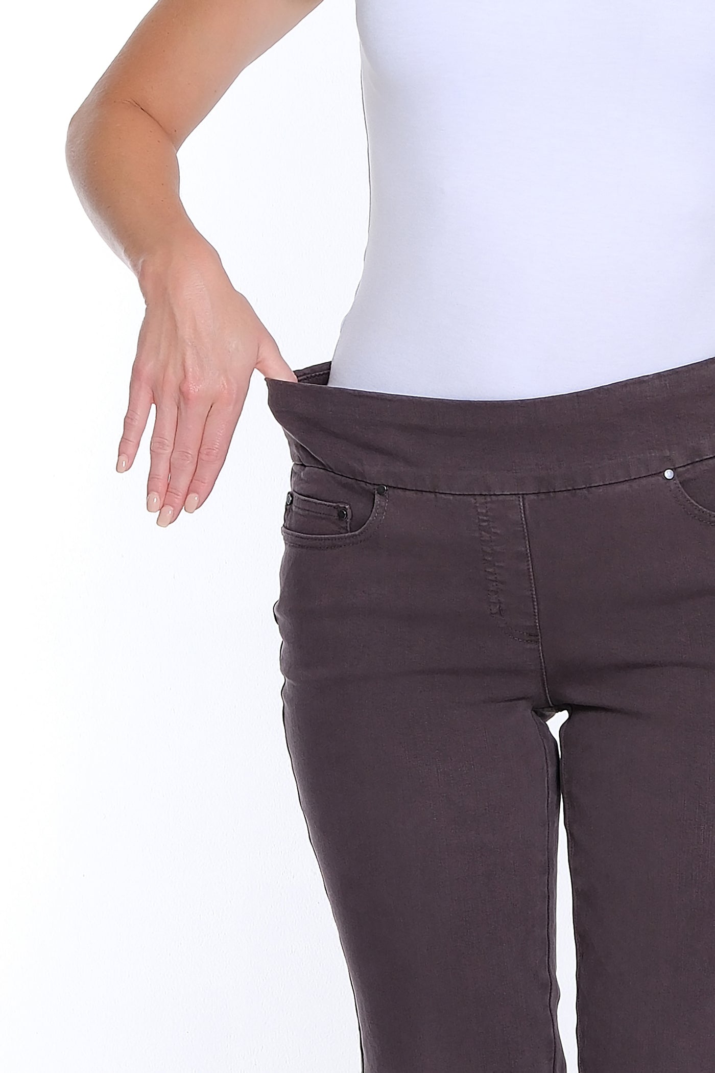 Silk Stretch Denim Ankle Jean - Deep Green