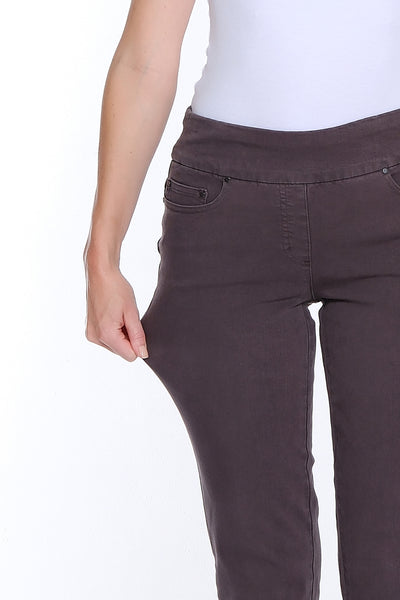 Silk Stretch Denim Ankle Jean - Deep Green
