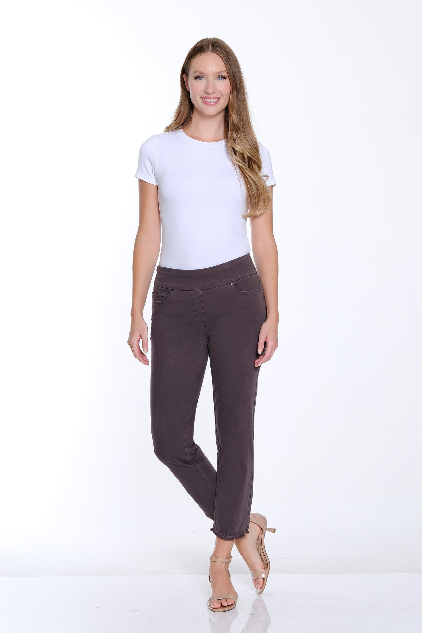 Silk Stretch Denim Ankle Jean - Deep Green