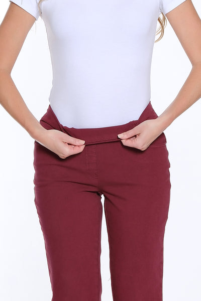 Denim Ankle Jean with Fringe Hem - Port