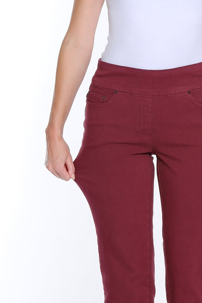 Denim Ankle Jean with Fringe Hem - Port