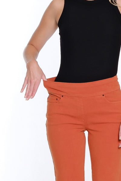 Denim Ankle Jean with Fringe Hem - Spice