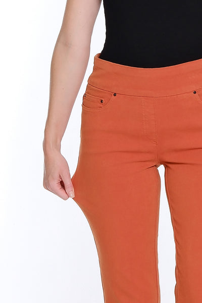 Denim Ankle Jean with Fringe Hem - Spice