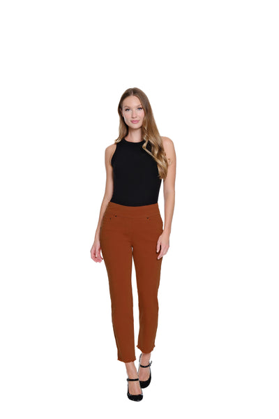 Denim Ankle Jean with Fringe Hem - Women's - Mocha