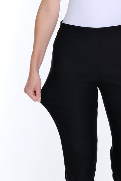 Denim Crop Jean with Eyelet Embroidered Fringe Hem - Black Denim