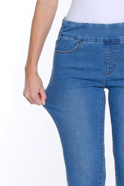 Solid Denim Relaxed Leg Ankle Jean - Medium Indigo