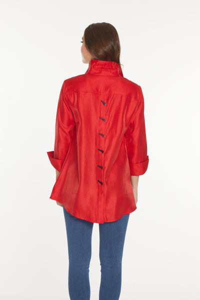 Button Up Shirt - Women's - Ruby Red
