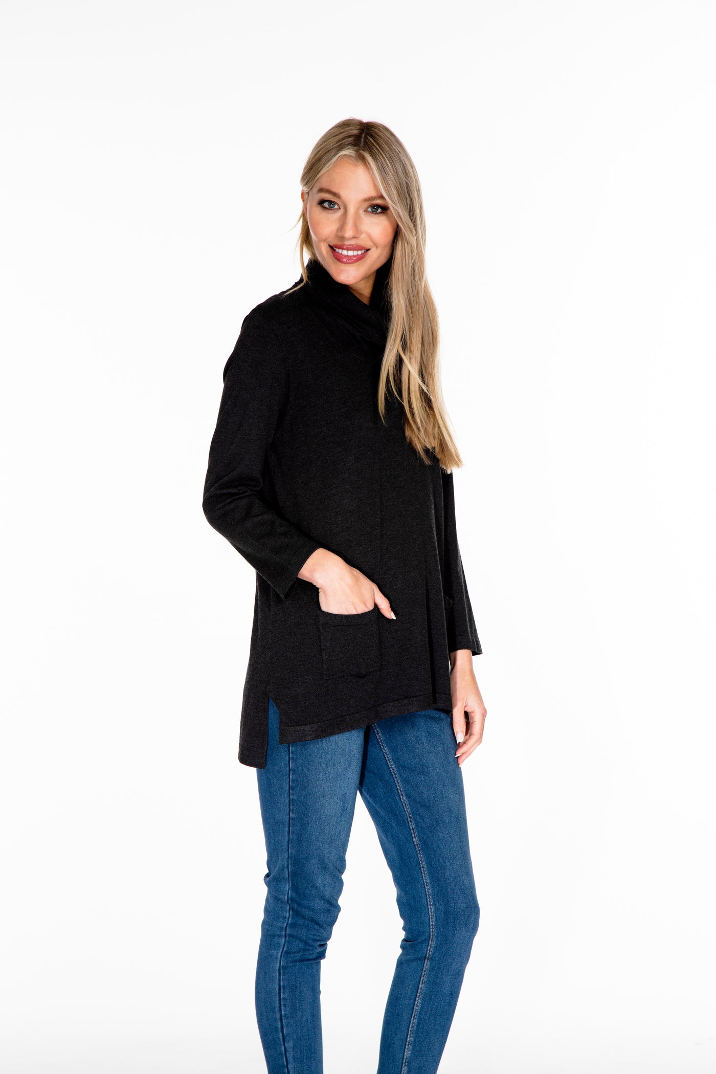 Cowl Collar Sweater - Black