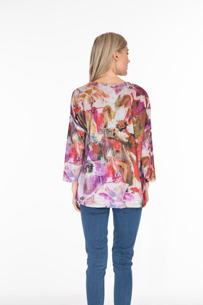 Button Shoulder Top - Floral Multi