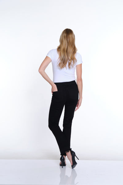 Contour Waist Solid Denim Jean - Black Denim