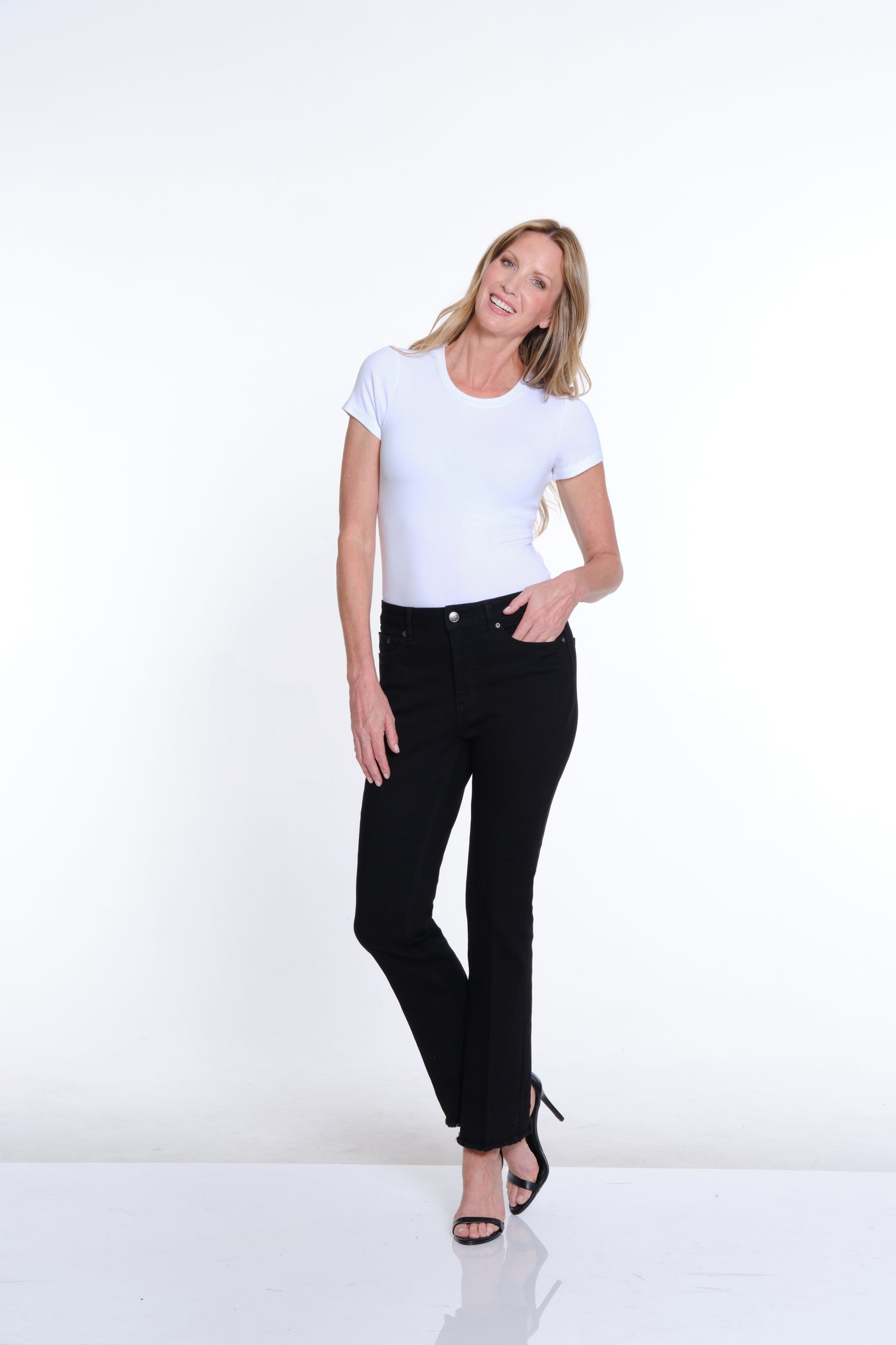 Contour Waist Solid Denim Jean - Black Denim