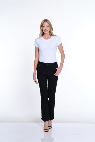 Contour Waist Solid Denim Jean - Black Denim