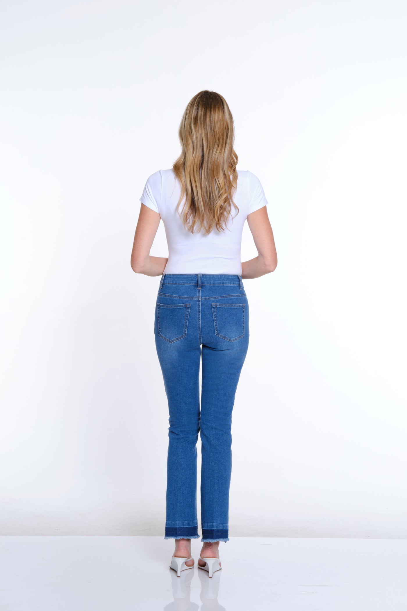 Contour Waist Solid Denim Jean - Medium Indigo