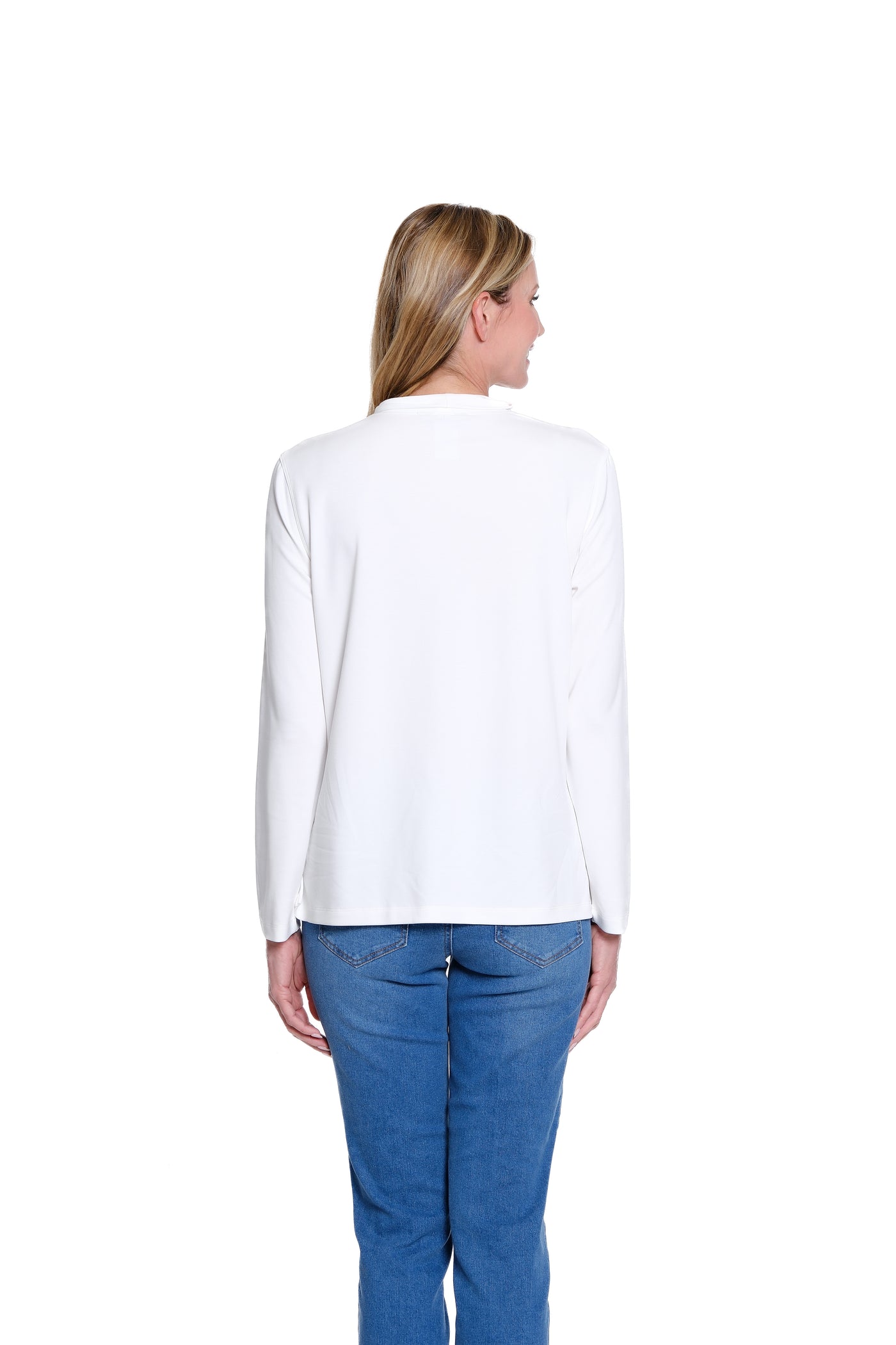 Mock Neck Knit Top - Winter White