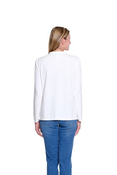 Mock Neck Knit Top - Winter White