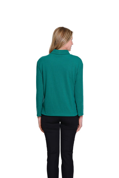 Rib Knit Turtleneck Top - Evergreen