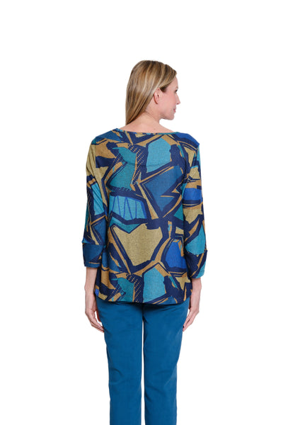 Zip Pocket Top - Abstract Multi
