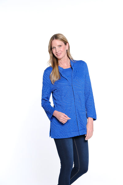 Jacquard Knit Jacket & Tank Top - Royal