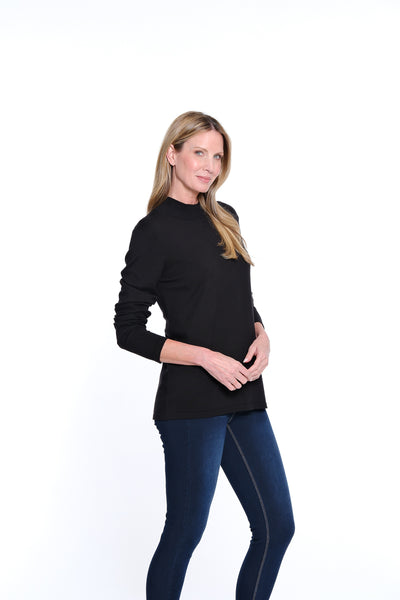 Mock Neck Sweater - Black