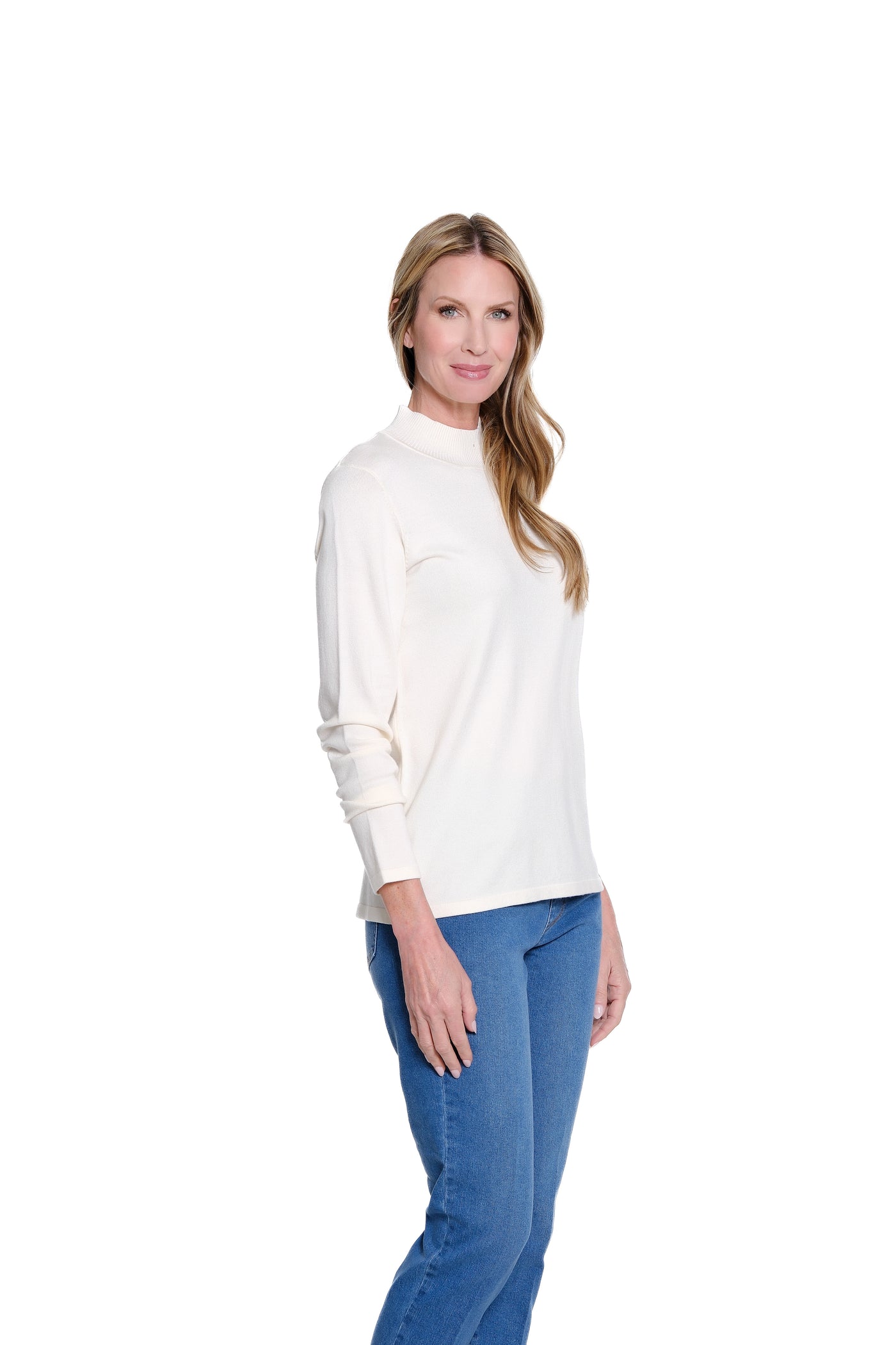 Mock Neck Sweater - Winter White
