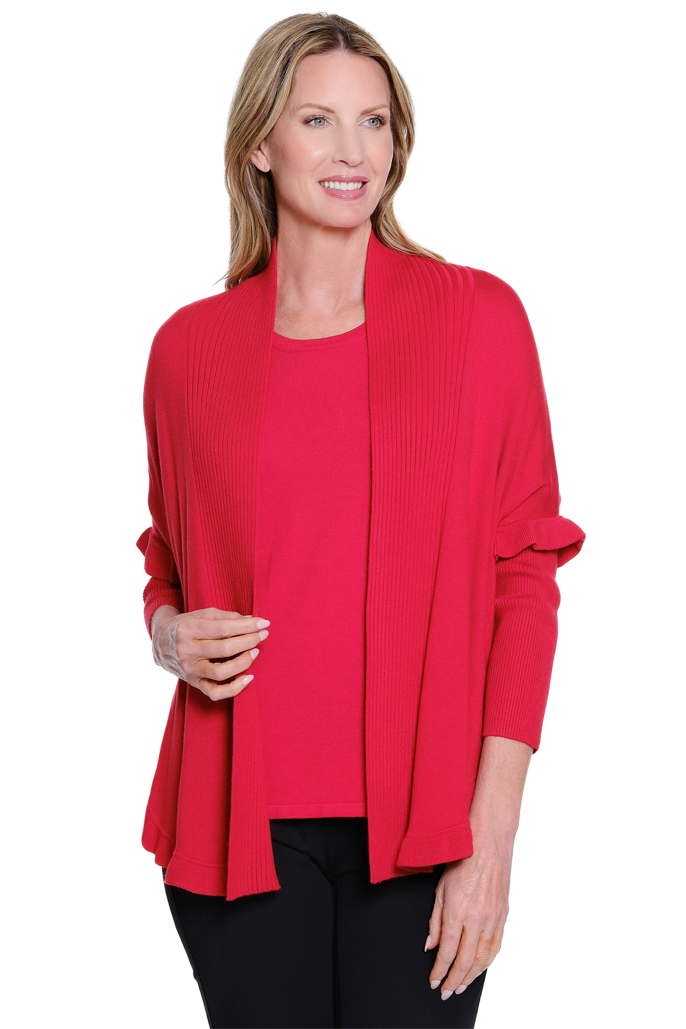 Shawl Collar Cardigan - Red