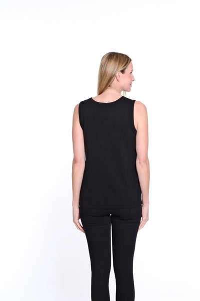 Jewel Neck Tank Sweater - Black