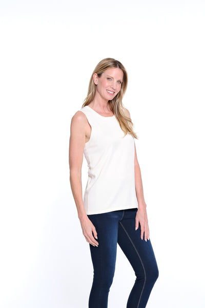 Jewel Neck Tank Sweater - Winter White