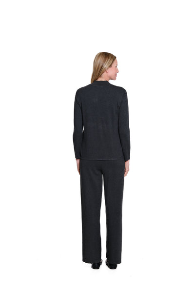 Wide Leg Knit Pant - Heather Grey