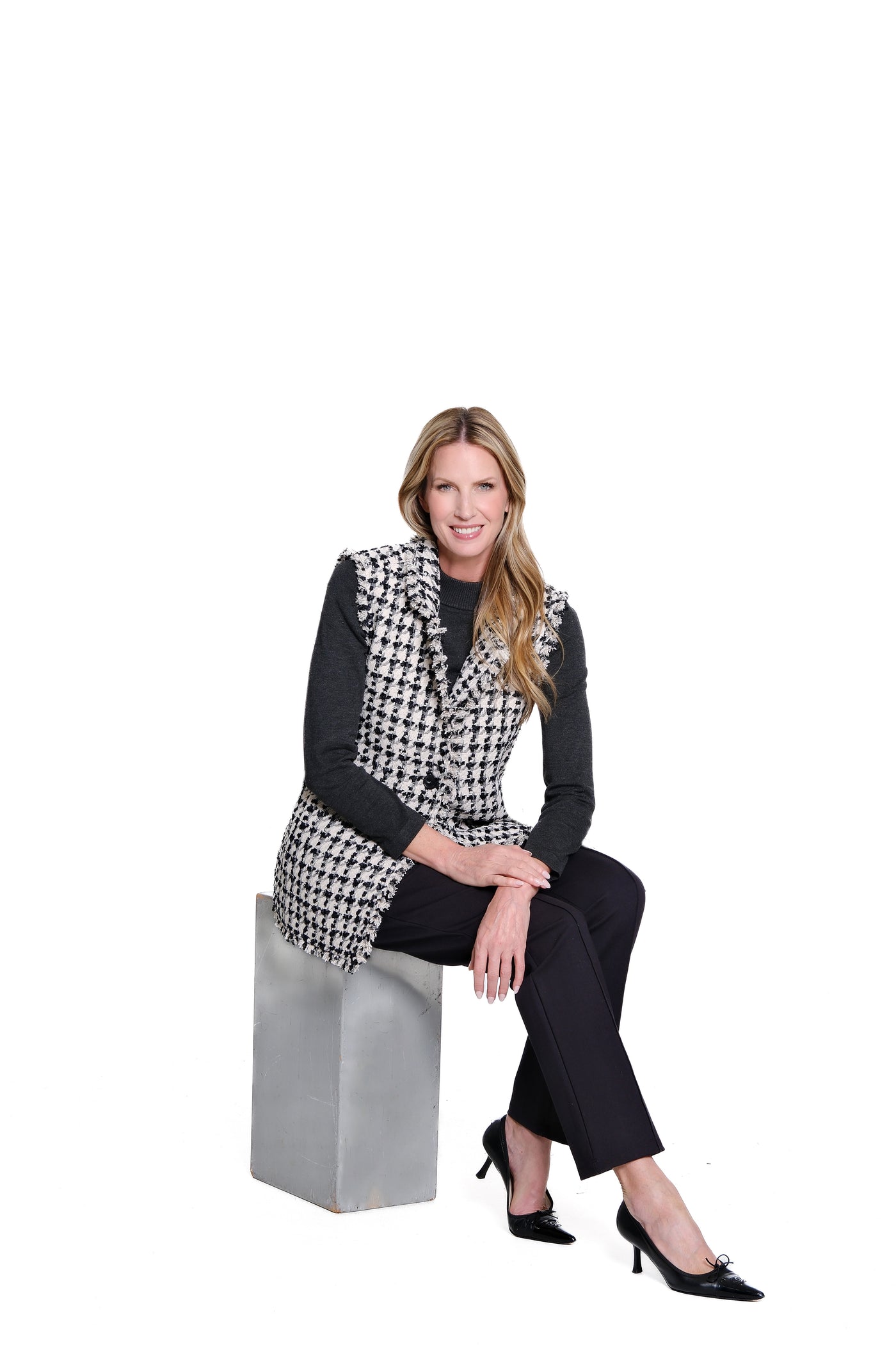 Lapel Collar Woven Vest - Multi