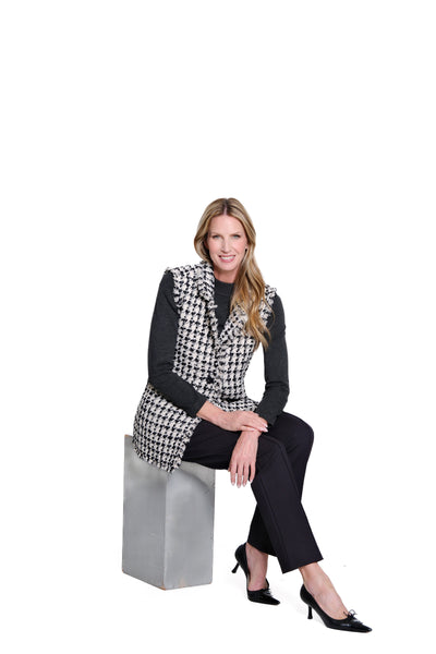 Lapel Collar Woven Vest - Multi