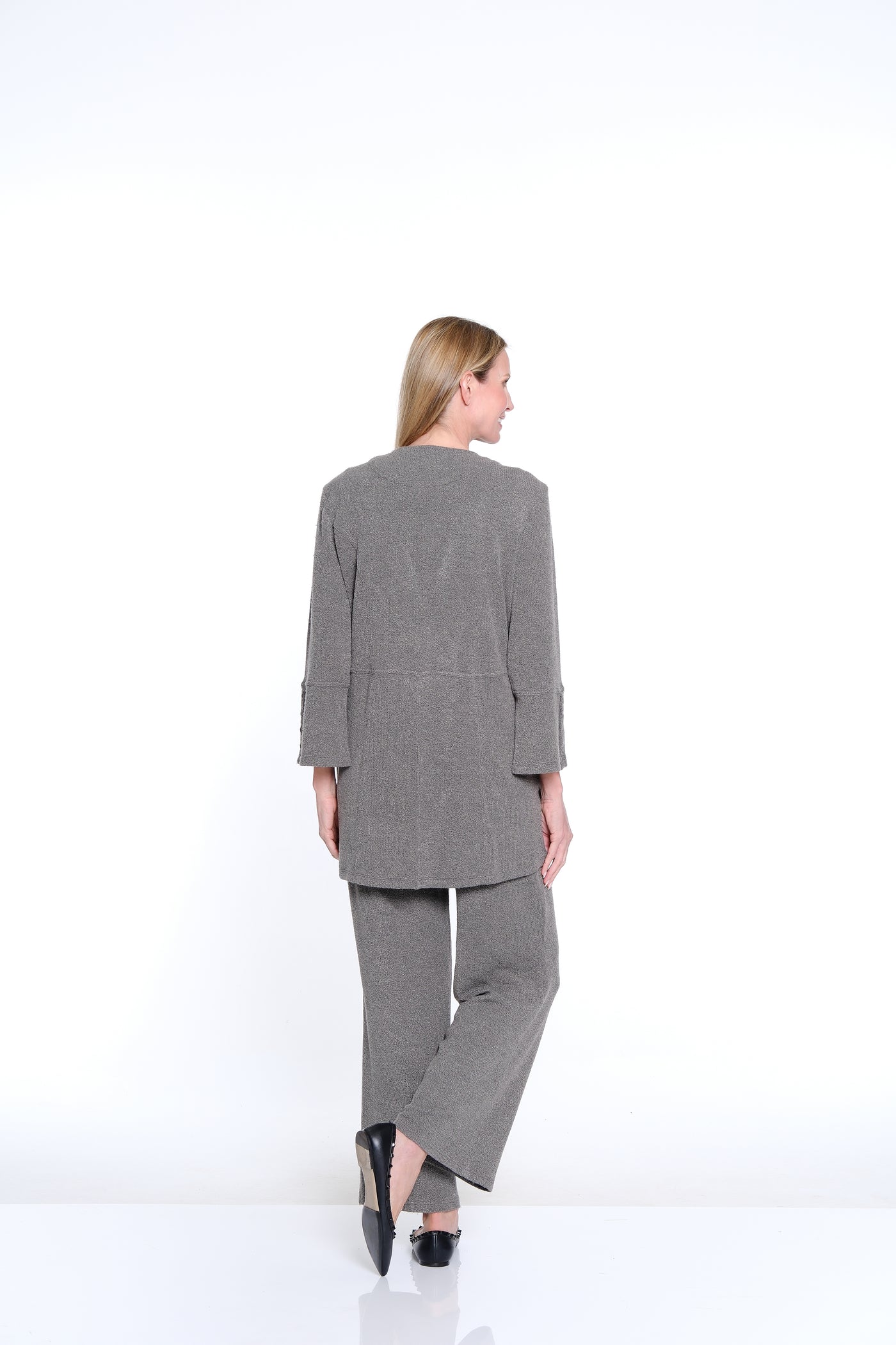 Flounce Cardigan + Tank - Heather Grey