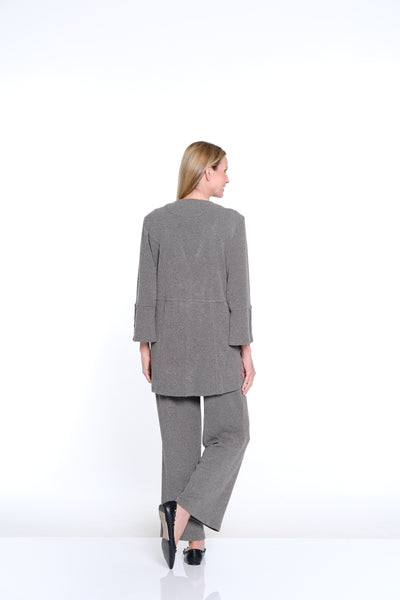 Flounce Cardigan + Tank - Heather Grey