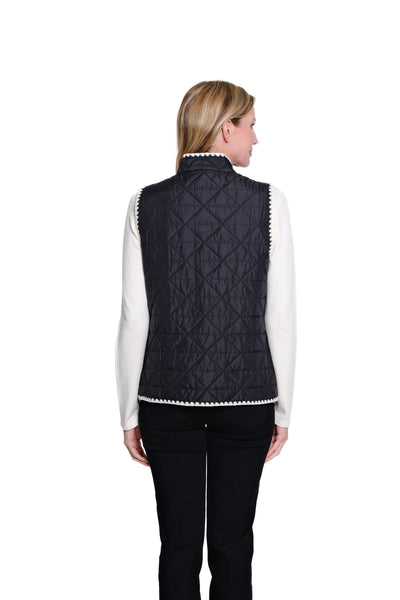 Quilted Woven Vest - Petite - Black