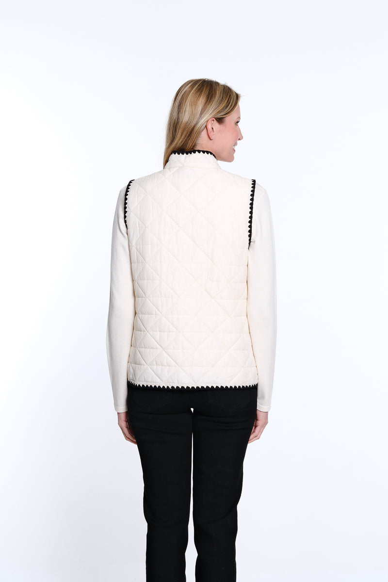 Quilted Woven Vest - Plus - Winter White
