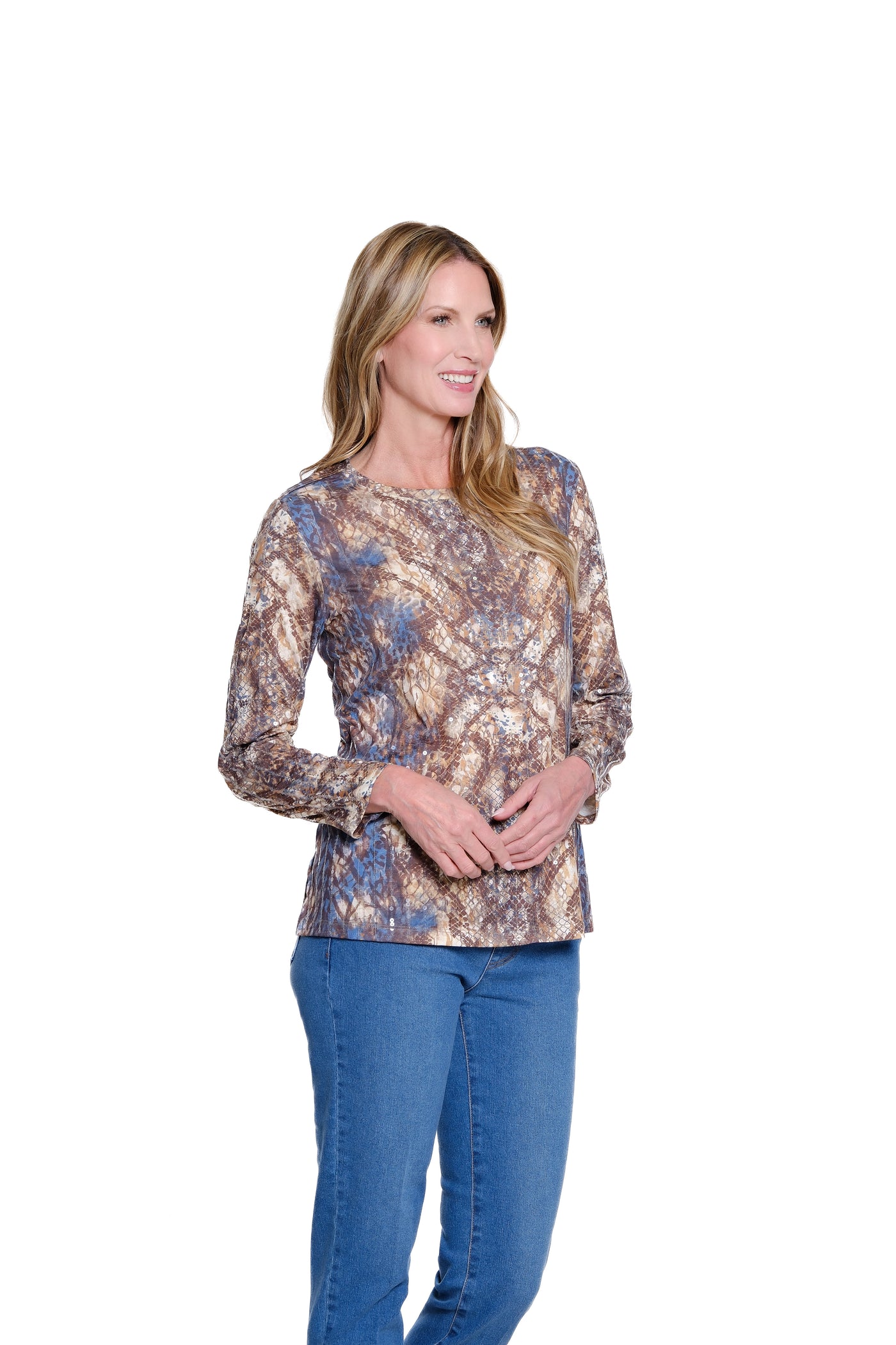 Print Slub Knit Top - Multi