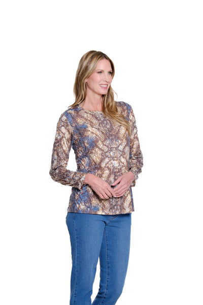 Print Slub Knit Top - Multi