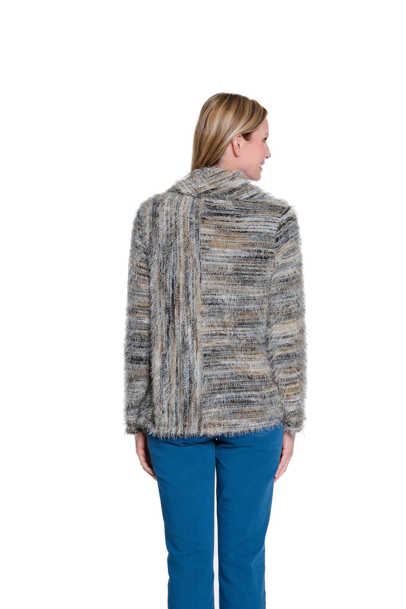Striped Cowl Neck Knit Top - Multi