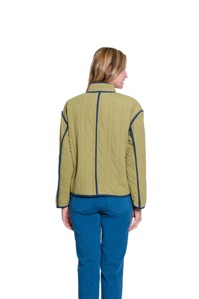 Quilted Contrast Trim Jacket - Multi