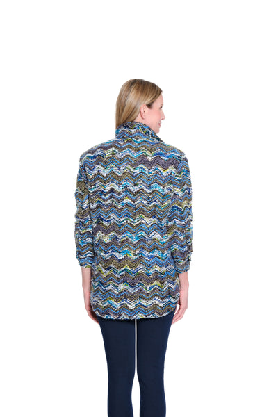 Chevron Embroidered Shacket - Multi