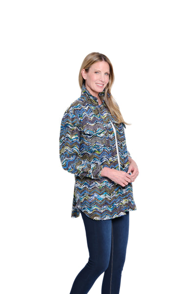 Chevron Embroidered Shacket - Multi