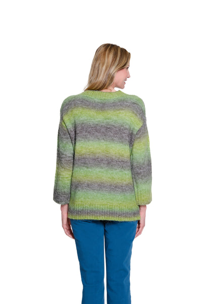 Ombre Striped Sweater - Light Olive