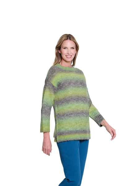 Ombre Striped Sweater - Light Olive