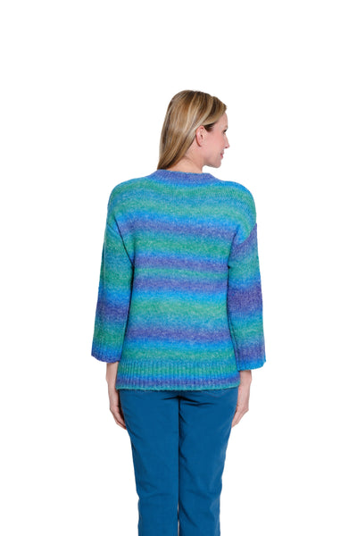 Ombre Striped Sweater - Turquoise